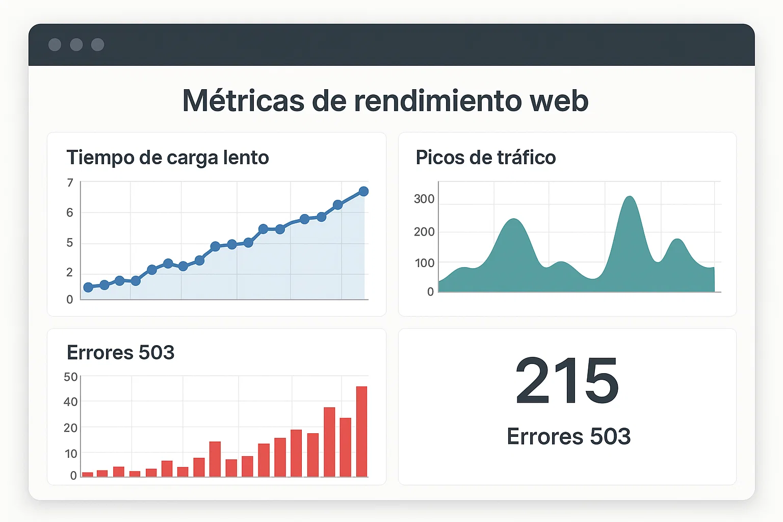 Métricas de rendimiento web que indican necesidad de migrar a VPS