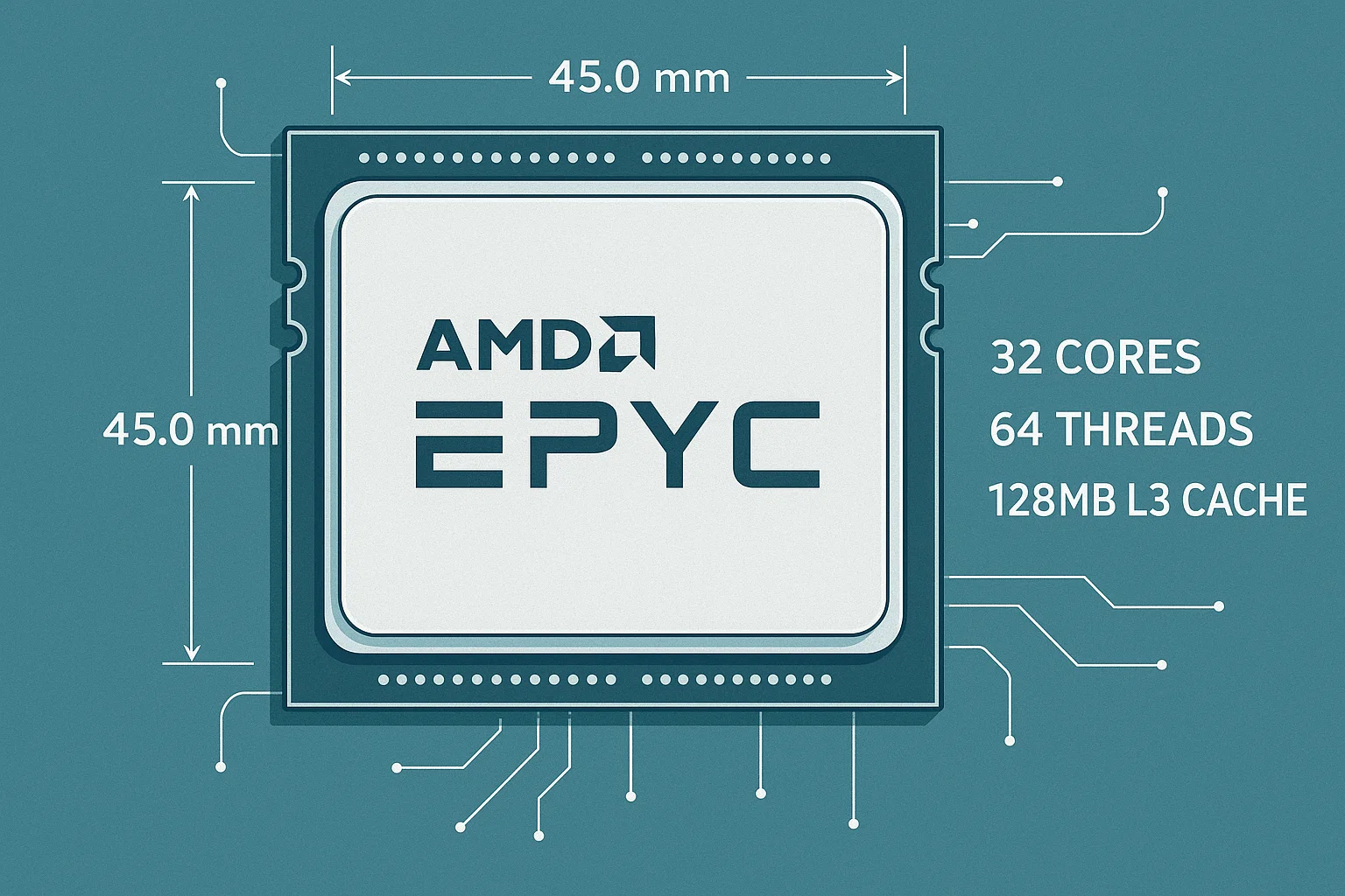 Procesador AMD EPYC utilizado en servidores VPS modernos